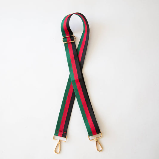 Funky Monkey Fashion - Guitar Style Strap - Green/Red/Black